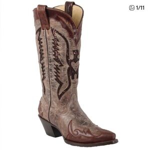 Corral Sequin Eagle Inlay Snip Toe Cowboy Boots